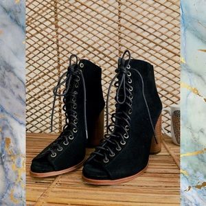 Cute Jeffrey Campbell Free Love Lace Up Block Heel